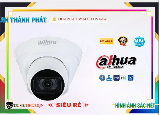 Lắp đặt camera tân phú Camera An Ninh  Dahua DH-IPC-HDW1431T1P-A-S4 Thiết kế Đẹp
