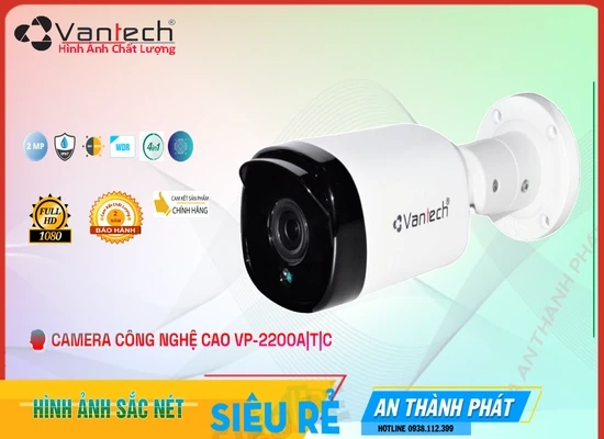 Lắp đặt camera tân phú VP-2200A|T|C Camera HD Anlog VanTech Giá tốt