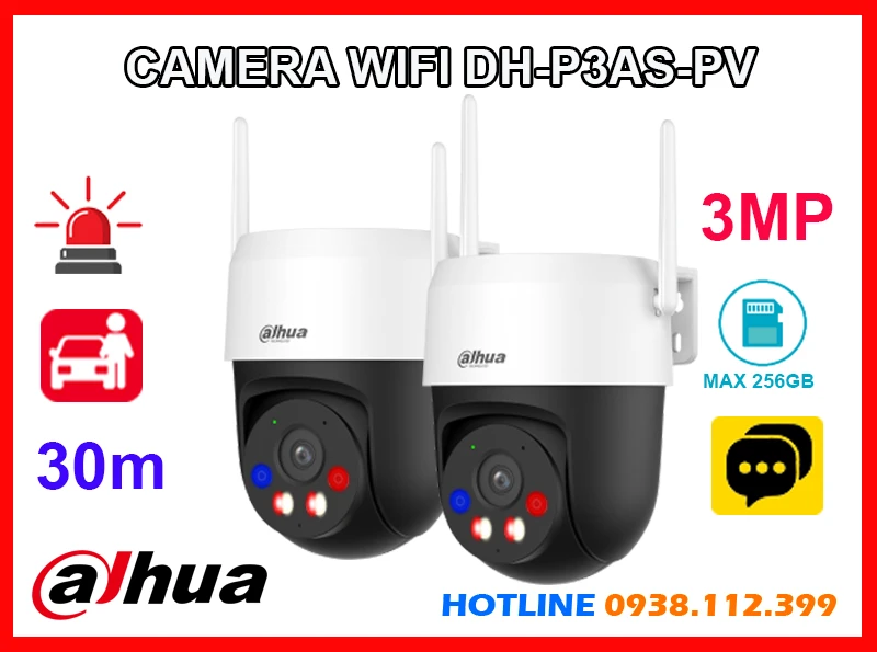 Lắp đặt camera Camera Wifi Dahua DH-P3AS-PV (3MP)