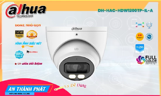 Lắp đặt camera tân phú Camera  Dahua DH-HAC-HDW1200TP-IL-A Giá rẻ ✅