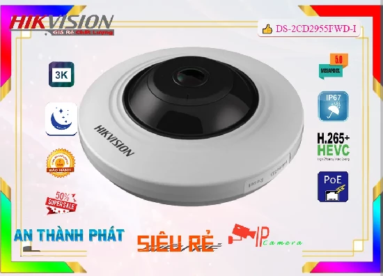 Lắp đặt camera tân phú Camera An Ninh  Hikvision DS-2CD2955FWD-I Thiết kế Đẹp