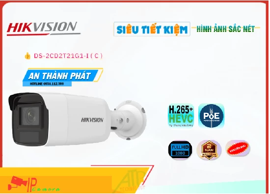 Lắp đặt camera tân phú Camera An Ninh  Hikvision DS-2CD2T21G1-I(C) Giá rẻ