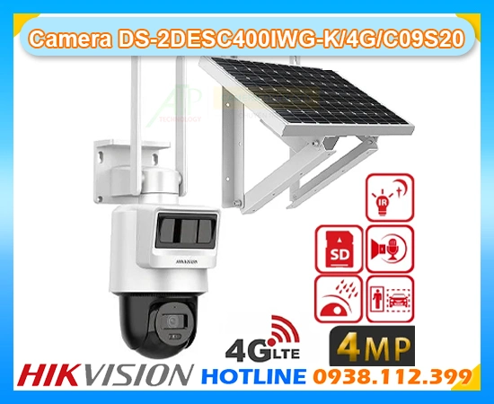 Lắp đặt camera Camera HIKVISION Dung SIM 4G DS-2DESC400IWG-K/4G/C09S20