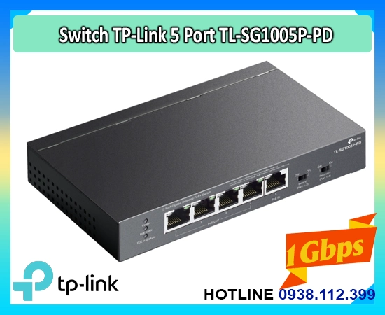 Lắp đặt camera Switch Tp-Link 5 Port TL-SG1005P-PD