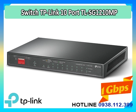 switch TL-SG1210MP, bộ chia mạng TL-SG1210MP, switch PoE 8 cổng TL-SG1210MP, switch 10 cổng TP-Link TL-SG1210MP, TL-SG1210MP PoE+ 123W, switch cho camera TL-SG1210MP, switch gigabit desktop TL-SG1210MP