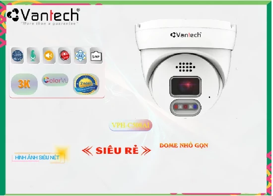 Lắp đặt camera tân phú Camera  VanTech Sắc Nét VPH-C508AI ☑