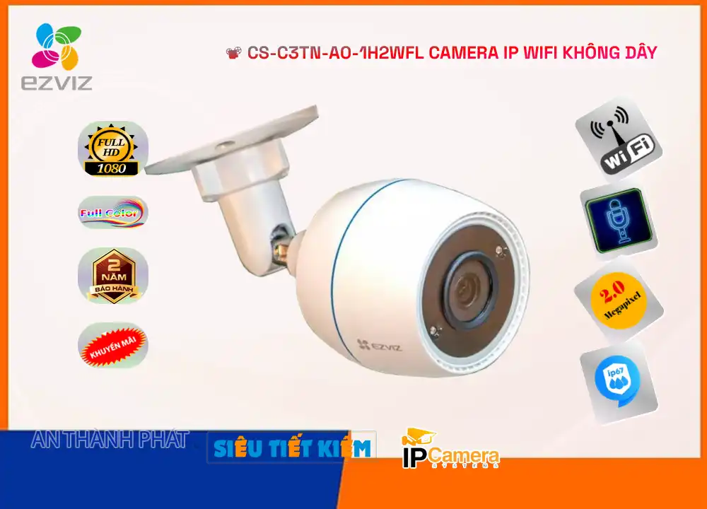 CS-C3TN-A0-1H2WFL sắc nét Wifi Ezviz