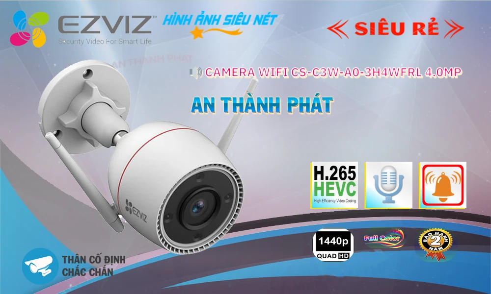 Camera IP Wifi EZVIZ CS-C3W-A0-3H4WFRL 4.0MP Camera IP Wifi EZVIZ CS-C3W-A0-3H4WFRL 4.0MP