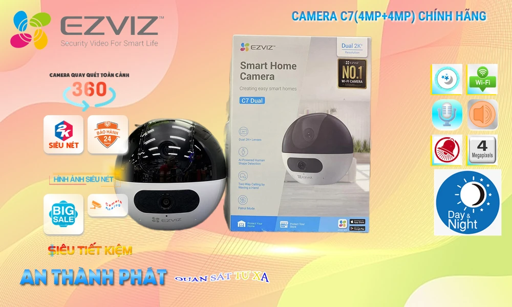 Camera Ezviz CS-C7(4MP+4MP) Camera An Ninh Giá rẻ Camera Ezviz CS-C7(4MP+4MP) Camera An Ninh Giá rẻ