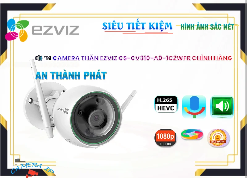 CS-CV310-A0-1C2WFR sắc nét Wifi Ezviz CS-CV310-A0-1C2WFR sắc nét Wifi Ezviz