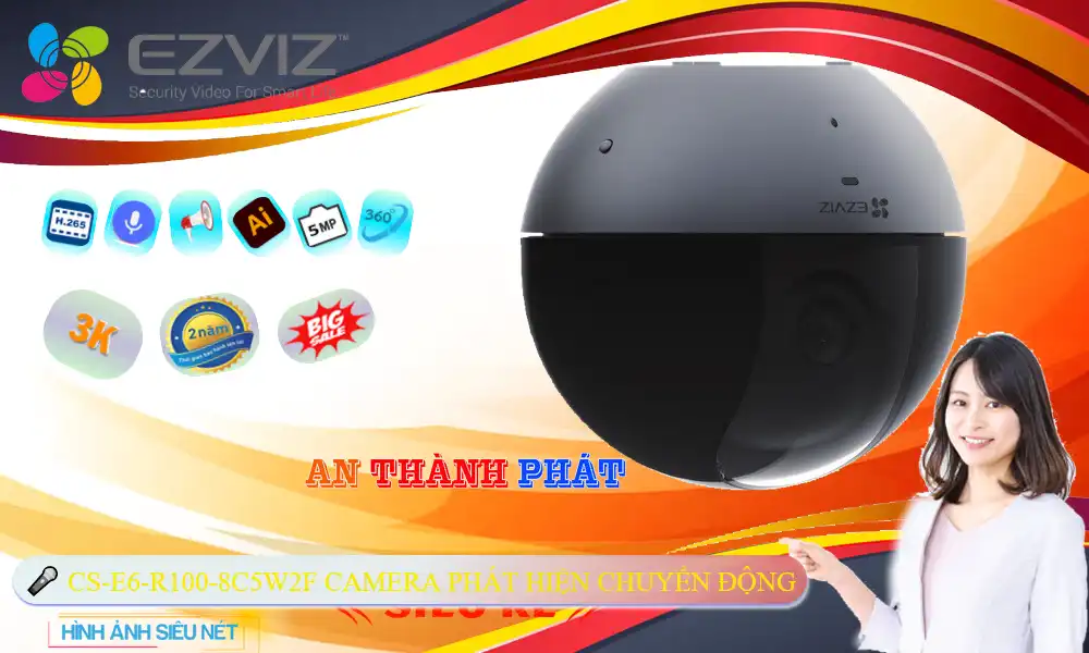 CS-E6-R100-8C5W2F sắc nét Wifi Ezviz