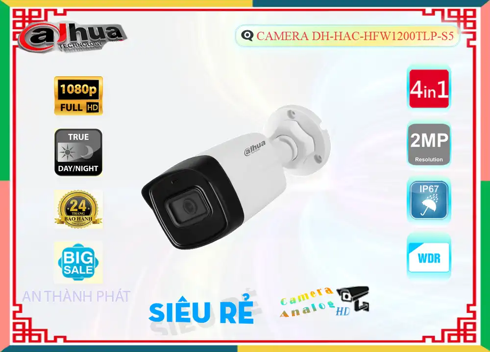 DH-HAC-HFW1200TLP-S5 sắc nét Dahua