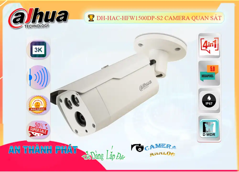 ➠ DH-HAC-HFW1500DP-S2 sắc nét Dahua ➠ DH-HAC-HFW1500DP-S2 sắc nét Dahua