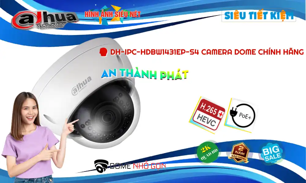 DH-IPC-HDBW1431EP-S4 sắc nét Dahua DH-IPC-HDBW1431EP-S4 sắc nét Dahua