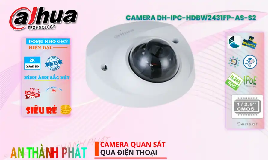 DH-IPC-HDBW2431FP-AS-S2 sắc nét Dahua