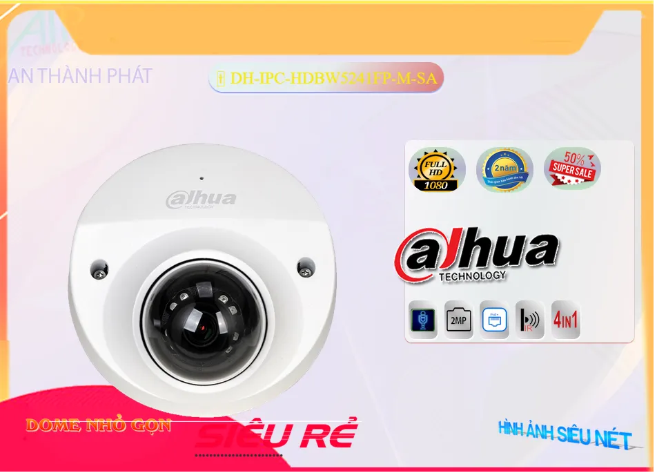 DH-IPC-HDBW5241FP-M-SA sắc nét Dahua DH-IPC-HDBW5241FP-M-SA sắc nét Dahua