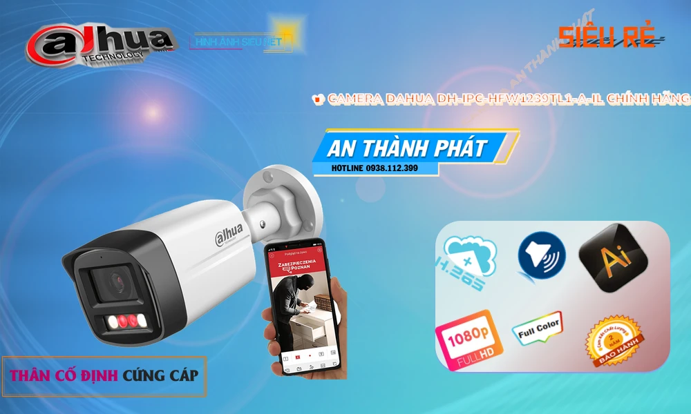 Camera An Ninh Dahua DH-IPC-HFW1239TL1-A-IL Chức Năng Cao Cấp ⤿ Camera IP PoE DH-IPC-HFW1239TL1-A-IL Chức Năng Cao Cấp cho các giải pháp camera giá rẻ