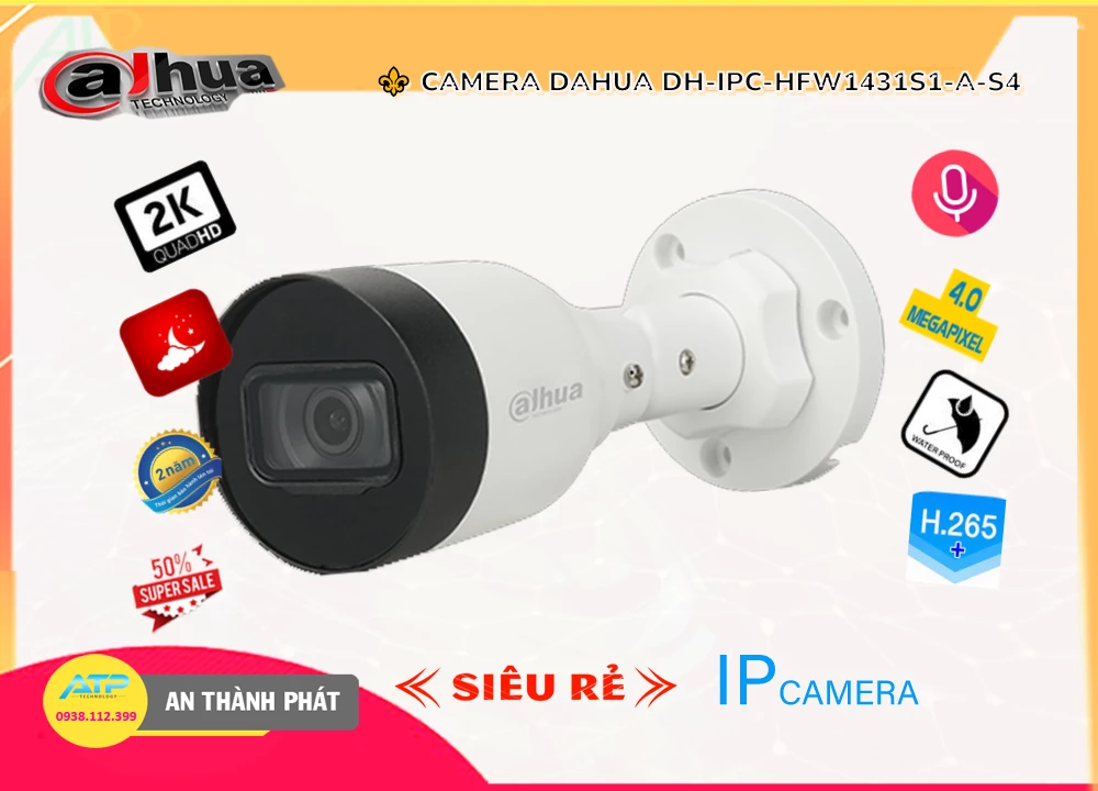 DH-IPC-HFW1431S1-A-S4 sắc nét Dahua DH-IPC-HFW1431S1-A-S4 sắc nét Dahua