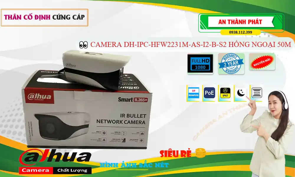DH-IPC-HFW2231M-AS-I2-B-S2 sắc nét Dahua