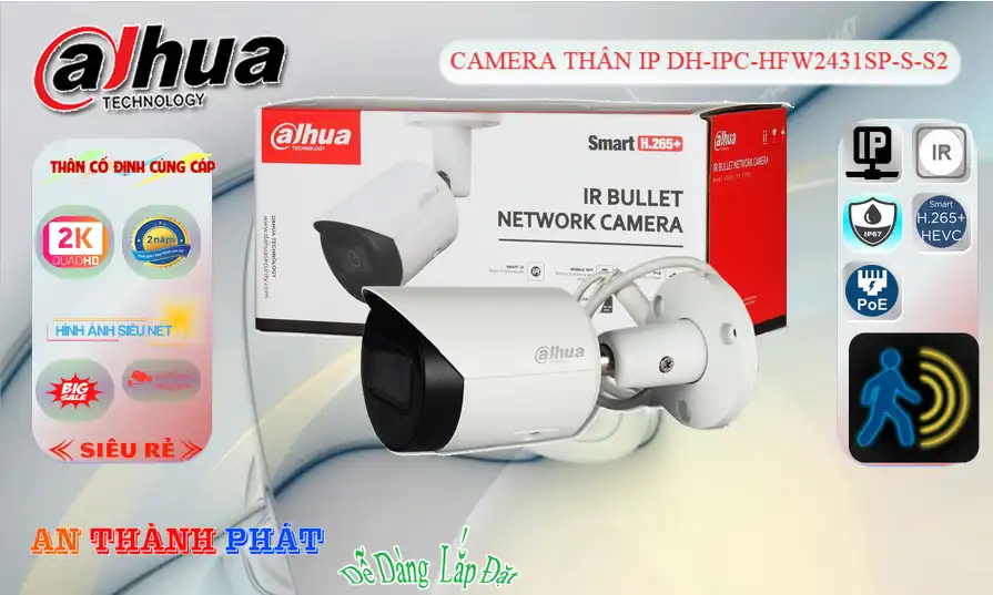 DH-IPC-HFW2431SP-S-S2 sắc nét Dahua DH-IPC-HFW2431SP-S-S2 sắc nét Dahua