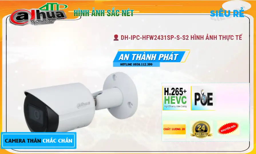 DH-IPC-HFW2431SP-S-S2 sắc nét Dahua DH-IPC-HFW2431SP-S-S2 sắc nét Dahua