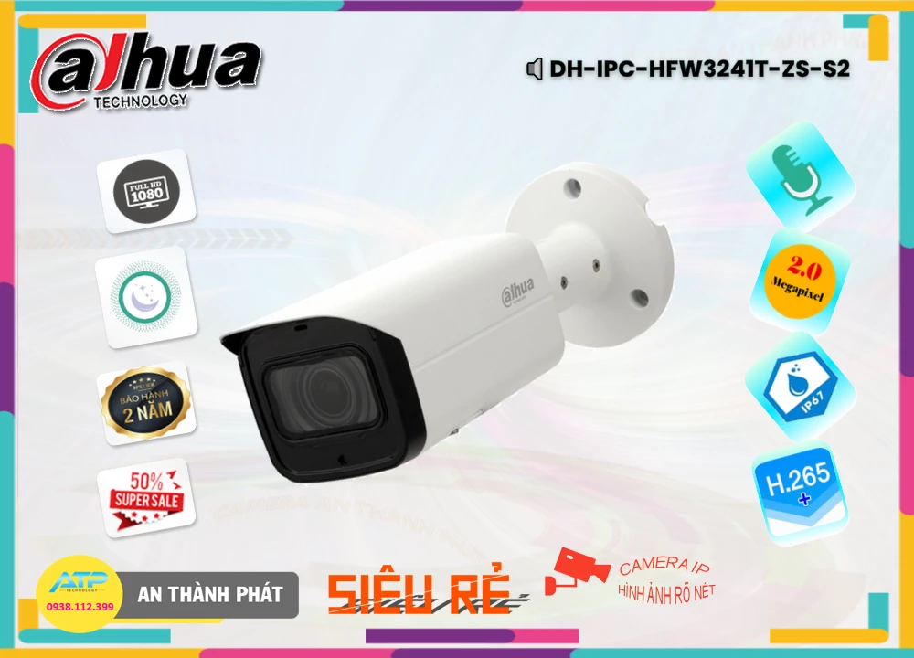 DH-IPC-HFW3241T-ZS-S2 sắc nét Dahua DH-IPC-HFW3241T-ZS-S2 sắc nét Dahua