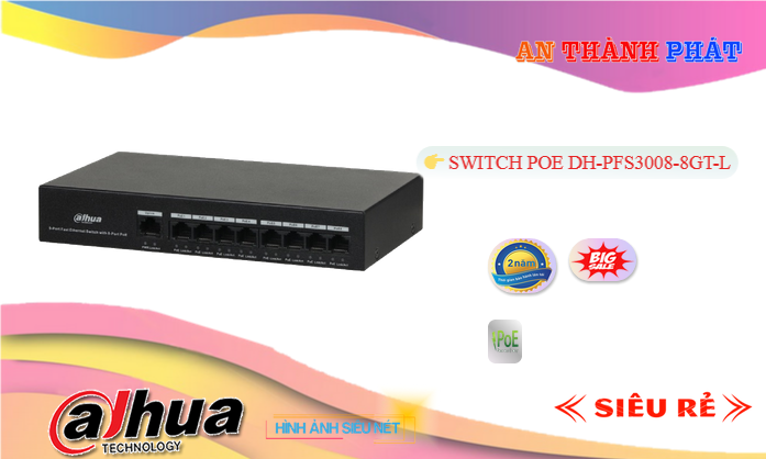 Hãng Dahua DH-PFS3009-8ET-65 Switch Thiết bị nối mạng Hãng Dahua DH-PFS3009-8ET-65 Switch Thiết bị nối mạng