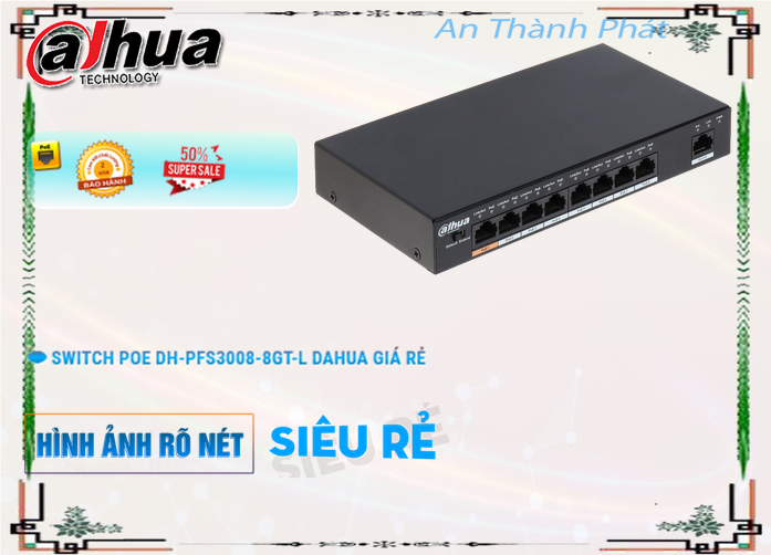 Hãng Dahua DH-PFS3009-8ET-65 Switch Thiết bị nối mạng Hãng Dahua DH-PFS3009-8ET-65 Switch Thiết bị nối mạng