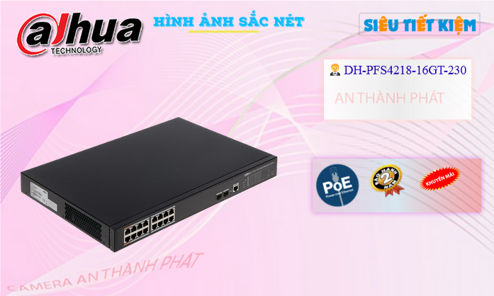 Switch chuyển đổi mạng   Dahua DH-PFS4218-16GT-230