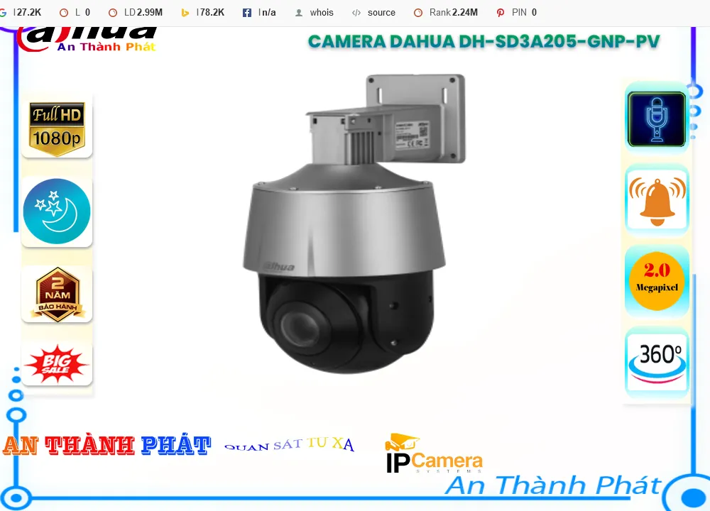 DH-SD3A205-GNP-PV sắc nét Dahua DH-SD3A205-GNP-PV sắc nét Dahua