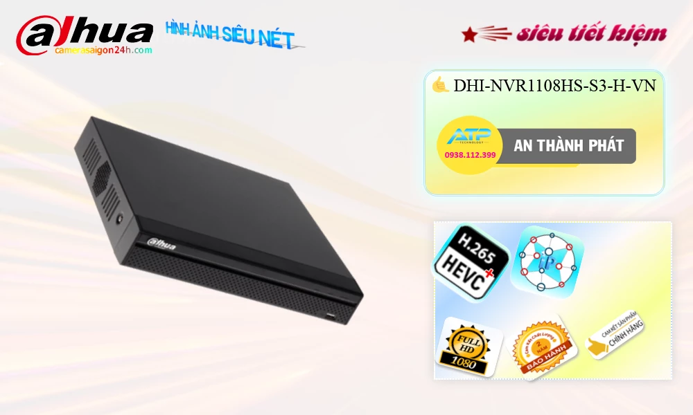 DHI-NVR1108HS-S3/H-VN sắc nét Dahua DHI-NVR1108HS-S3/H-VN sắc nét Dahua