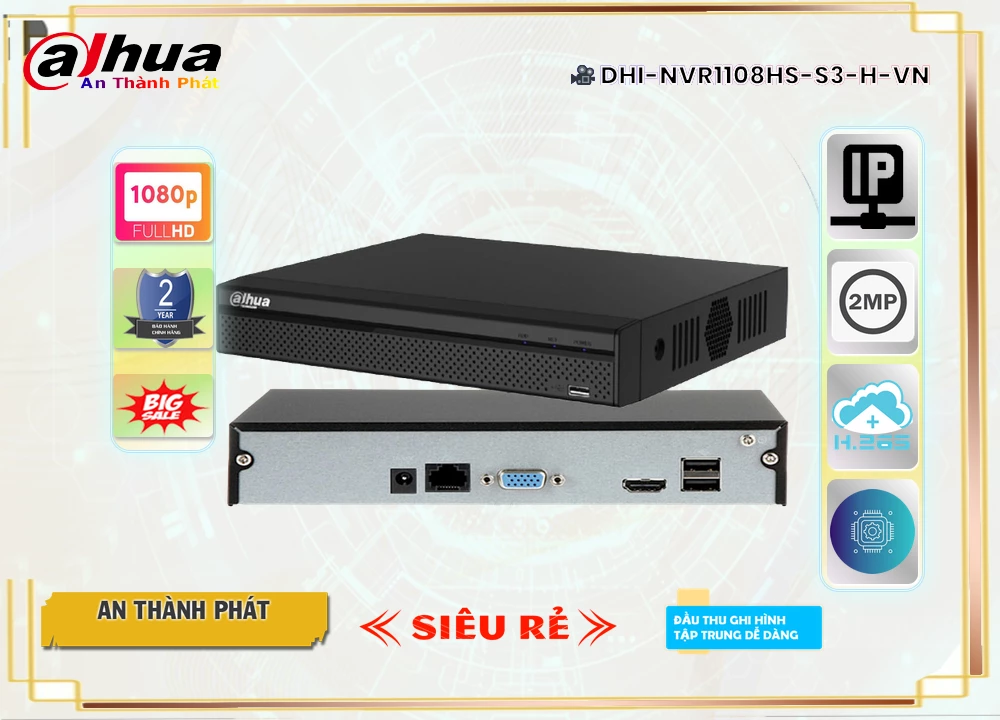 DHI-NVR1108HS-S3/H-VN sắc nét Dahua DHI-NVR1108HS-S3/H-VN sắc nét Dahua