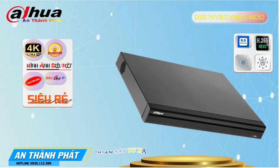 DHI-NVR2104HS-4KS2 sắc nét Dahua DHI-NVR2104HS-4KS2 sắc nét Dahua