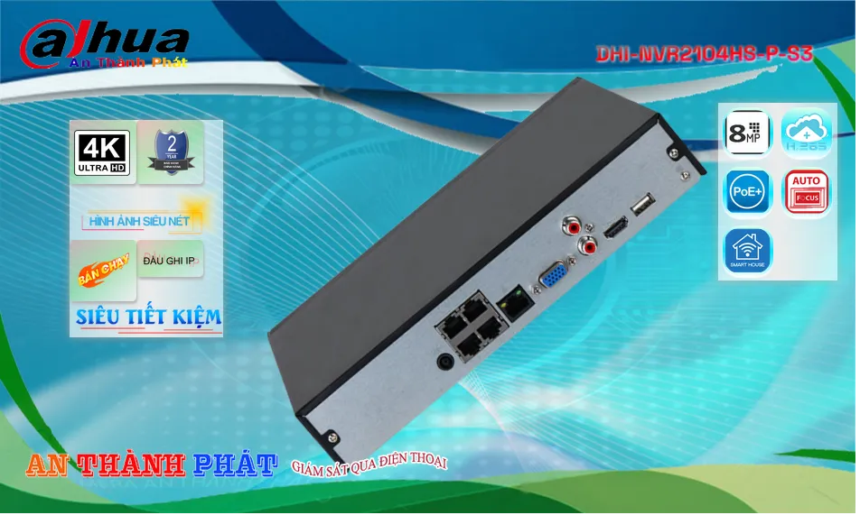 DHI-NVR2104HS-P-S3 sắc nét Dahua