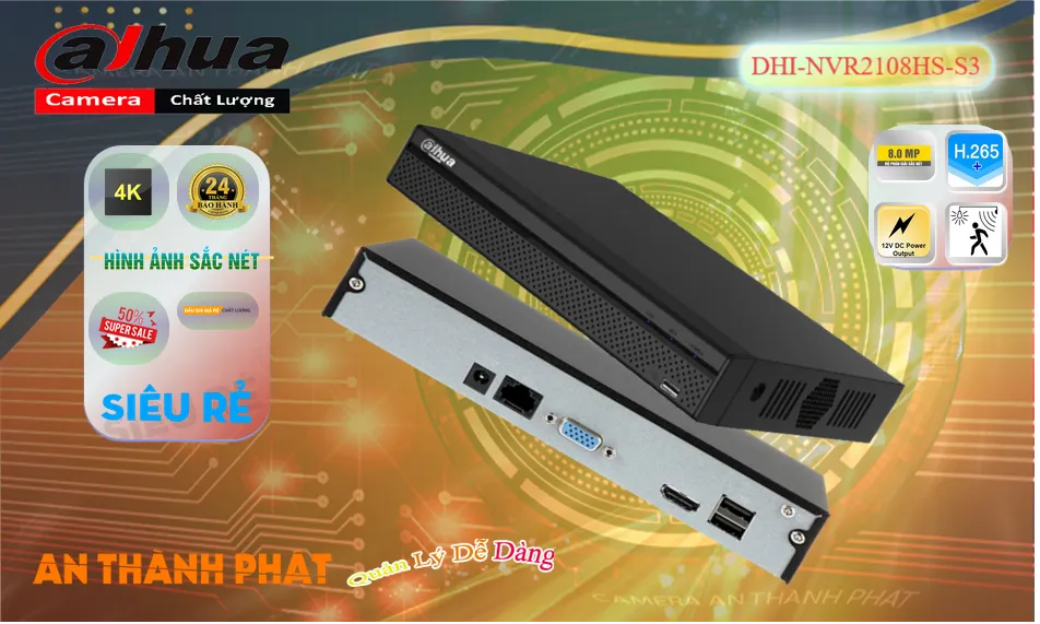 DHI-NVR2108HS-S3 sắc nét Dahua DHI-NVR2108HS-S3 sắc nét Dahua