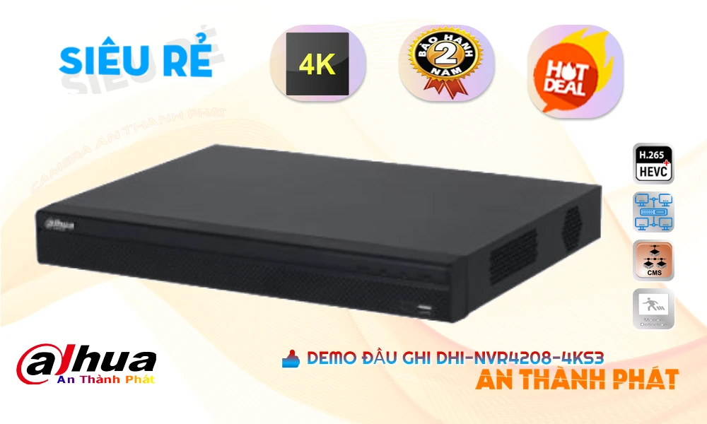 DHI-NVR4208-4KS3 Đầu Thu Dahua ❂ DHI-NVR4208-4KS3 Đầu Thu Dahua ❂