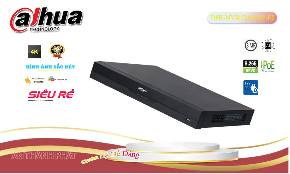 DHI-NVR5208-8P-EI Đầu Ghi Dahua DHI-NVR5208-8P-EI Đầu Ghi Dahua