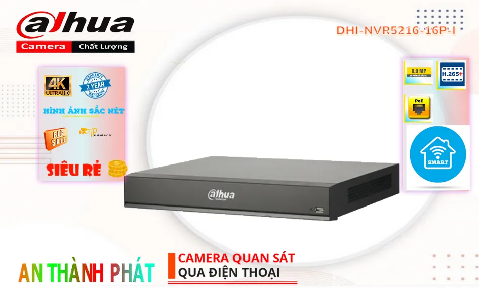 DHI-NVR5216-16P-I sắc nét Dahua