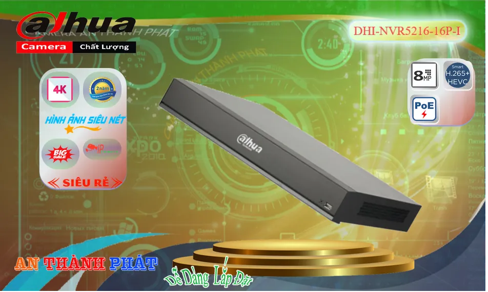 DHI-NVR5216-16P-I sắc nét Dahua