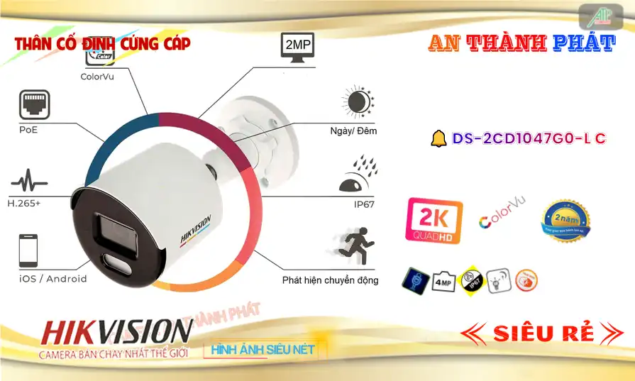 DS-2CD1047G0-LC sắc nét Hikvision