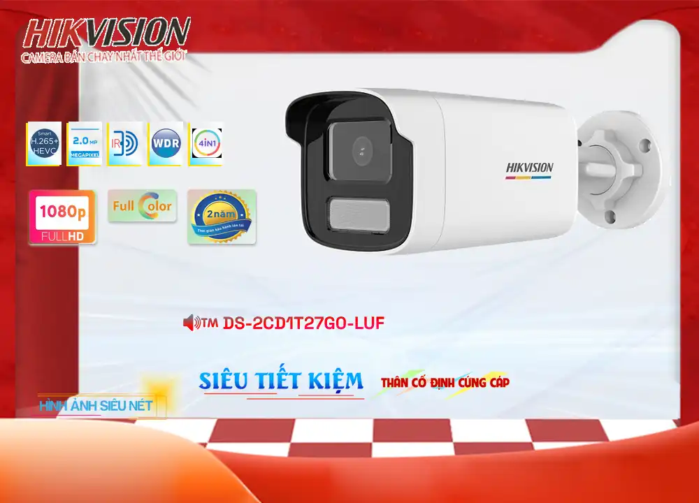 DS-2CD1T27G0-LUF sắc nét Hikvision DS-2CD1T27G0-LUF sắc nét Hikvision