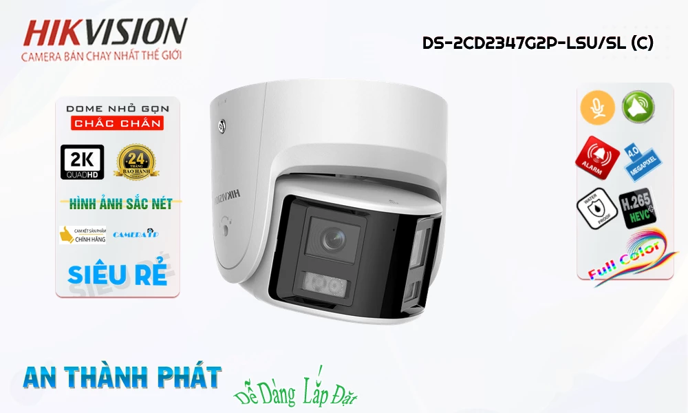 ➠  DS-2CD2347G2P-LSU/SL(C) sắc nét Hikvision