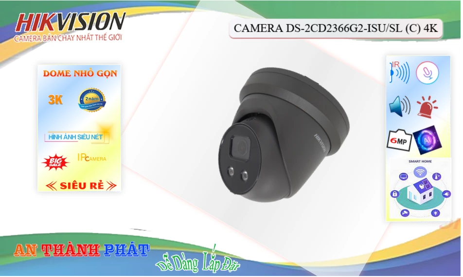 DS-2CD2366G2-ISU/SL(C) sắc nét Hikvision