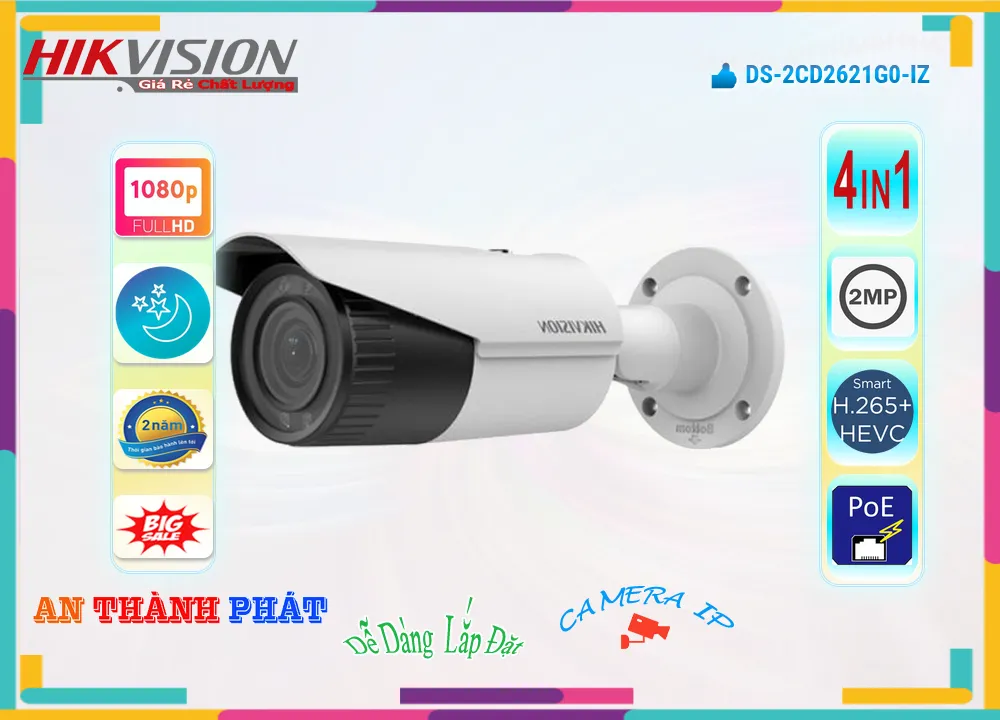 DS-2CD2621G0-IZ sắc nét Hikvision DS-2CD2621G0-IZ sắc nét Hikvision