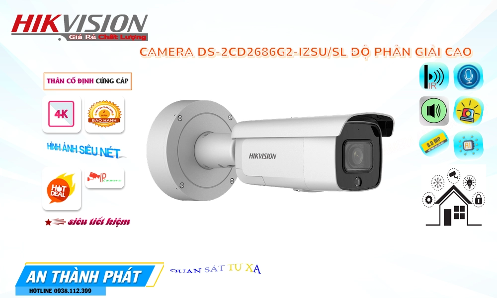 Camera IP Hikvision DS-2CD2686G2-IZSU/SL Mẫu Đẹp