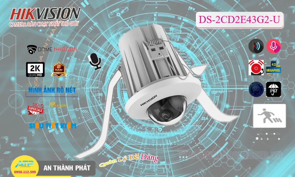 DS-2CD2E43G2-U sắc nét Hikvision