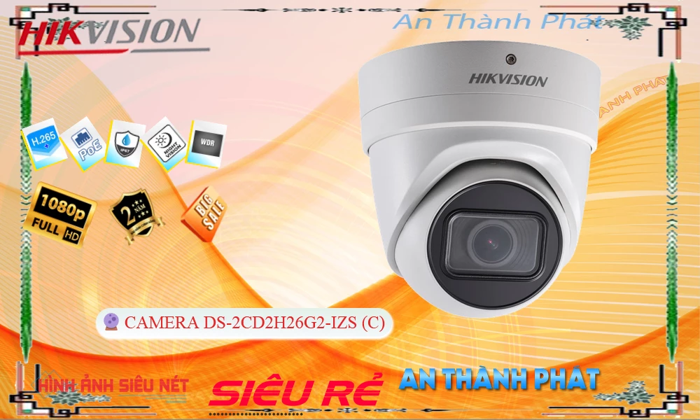 Camera Hikvsion DS-2CD2H26G2-IZS(C)