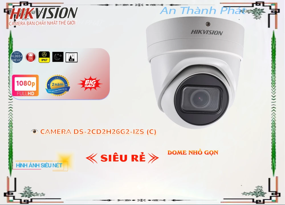 Camera Hikvision DS-2CD2H26G2-IZS(C),DS-2CD2H26G2-IZS(C) Giá rẻ, Loại Camera an ninh DS-2CD2H26G2-IZS(C) Tốt nhất,DS-2CD2H26G2-IZS(C) HD IP  Tốt nhất,DS-2CD2H26G2-IZS(C) Giá chiết khấu,phân phối DS-2CD2H26G2-IZS(C) FULL HD 1080P 2.0 megapixel ,Nơi Lắp DS-2CD2H26G2-IZS(C),DS-2CD2H26G2-IZS(C) Giá rẻ,DS-2CD2H26G2-IZS(C) Tốt nhất