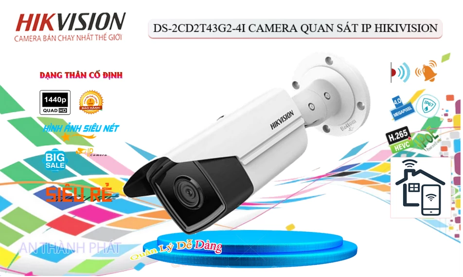 DS-2CD2T43G2-4I sắc nét Hikvision