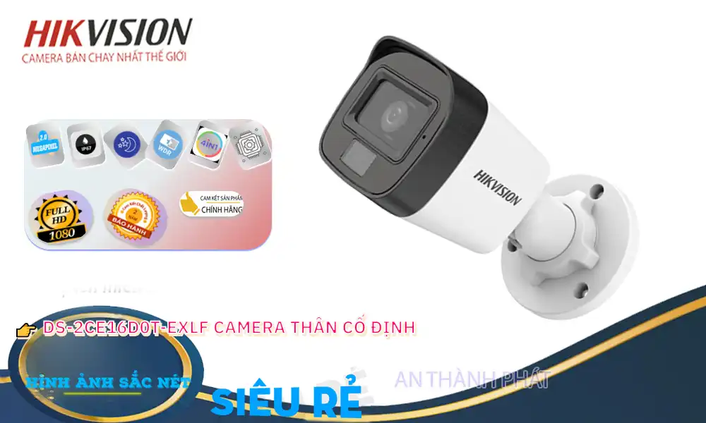 DS-2CE16D0T-EXLF sắc nét Hikvision